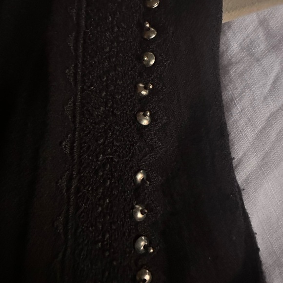 ISABEL MARANT 34 XS BLACK COTTON LINEN BLOUSE - Picture 3 of 3